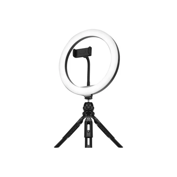 Streamplify Streaming Ring Light - Light 10 - Black - 26 cm & tripod and selfie stick — image 1
