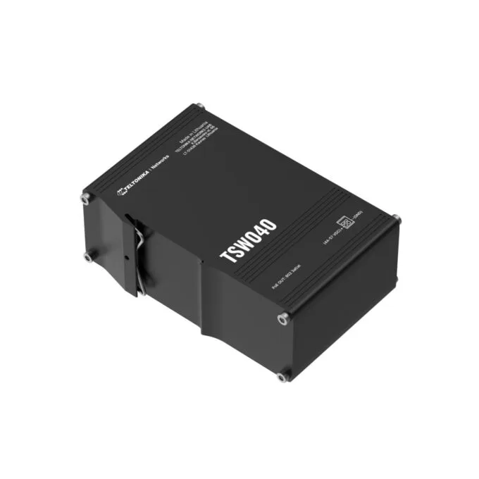 Teltonika TSW040 Unmanaged 8-Port PoE+ Switch - TSW040 - 8x Fast Ethernet, 240W PoE Budget, 48V, Black, Aluminium — image 3