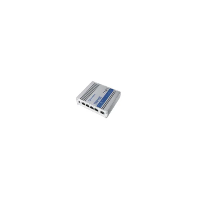 Teltonika TSW100 - 5-Port Gigabit Switch (4×PoE 30W/port, 120W Budget) - Blue Metallic, Aluminium — image 2