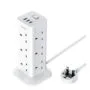 Tessan 12 Gang Extension 3 USB 2m 13A - TPS04-UK-C - 12 Gang Extension, 3 USB, 2m, 13A
