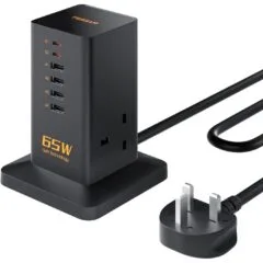 Tessan 2 Gang Extension - TS-FS02UK00 - 4 USB-A 2 USB C 2m 13A