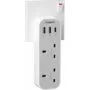Tessan 2-Gang Plug Through UK Charger - TS-222-C - 2 USB A USB C 13A