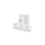 Tessan 3-Gang plug Through UK Charger 2 USB A USB C 13A - TS-223-C - 3-Gang plug Through UK Charger 2 USB A USB C 13A