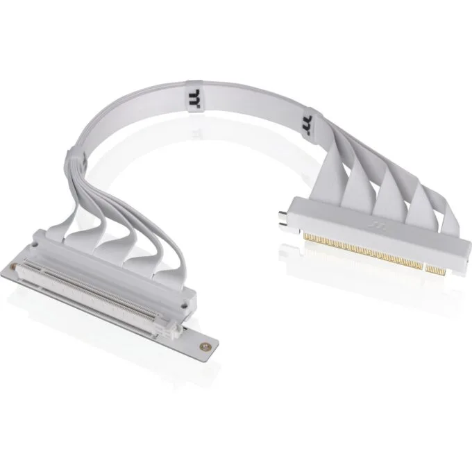 Thermaltake PCI-E 4.0 Dual 90° Riser Cable 400mm Snow - AC-077-CO6OTN-C1 - White, PCIe x16 Gen 4.0, 90° angled — image 2