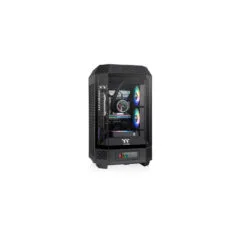 Thermaltake The Tower 250 - Mini-ITX PC Case, Black/White, 3.9" LCD, 360mm GPU Support