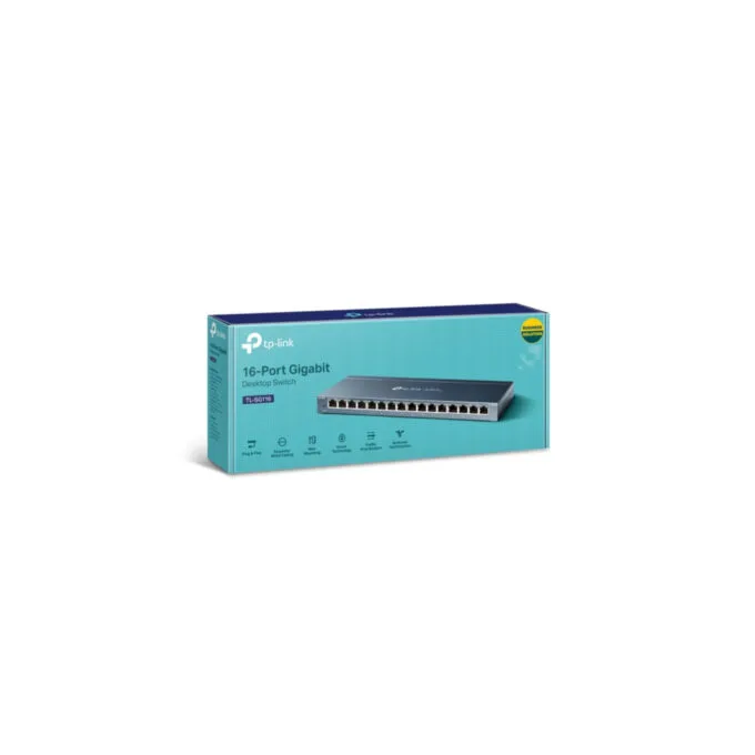TP-Link 16-Port Gigabit Desktop Switch - TL-SG116 - Unmanaged 10/100/1000 Mbps, Fanless — image 3