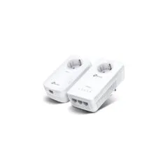 TP-Link Powerline Adapter Kit - TL-WPA1300P KIT - 1300Mbps, Wi-Fi 5, 3x Gigabit LAN, Passthrough Socket, White