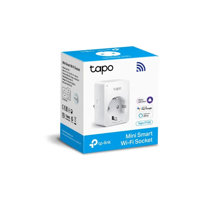 TP-Link Tapo P100 Mini Smart Wi-Fi Plug - White - 1x Smart Socket, 10 A, 2.4 GHz — image 2