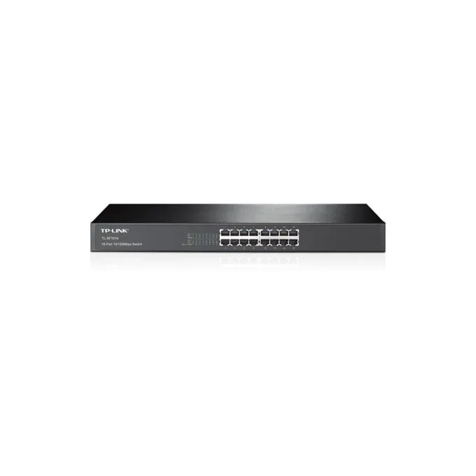 TP-Link TL-SF1016 - 16-Port 10/100Mbps Unmanaged Rackmount Switch, 1U, Black — image 1