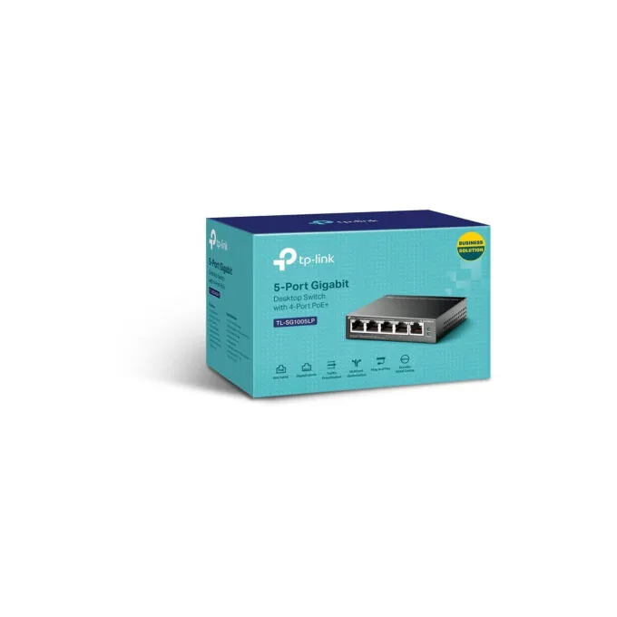 TP-Link TL-SG1005LP - 5-Port Gigabit Unmanaged Switch, 4x PoE+ - Black, Wall-mountable — image 3