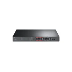 TP-Link TL-SL1218MP - 16-Port PoE+ Unmanaged Switch (16×10/100 + 2×Gigabit), 192W PoE Budget, Black