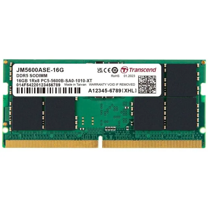 Transcend JetRAM - JM5600ASE-16G - 16GB DDR5-5600 CL46 SO-DIMM Laptop Memory — image 1