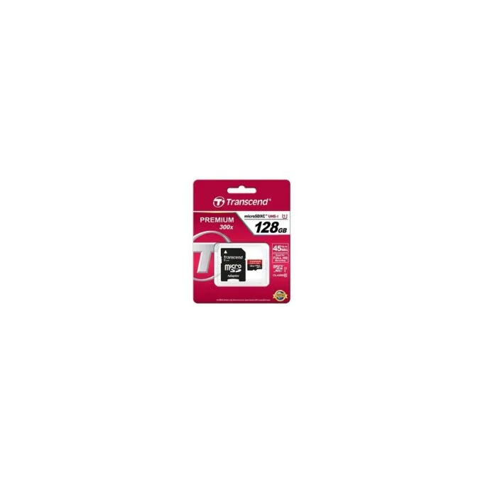 Transcend Premium microSDHC Card - 128GB - U1, Class 10, with Adapter — image 2