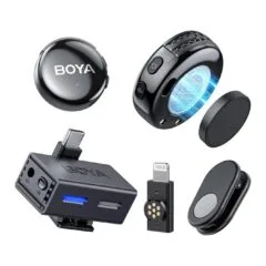 Type-C & 3.5mm AI-Powered Button Wireless Microphone - BOYALINK 3 - 2 TX + 1 RX No Case