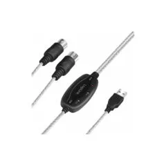 UA0037N 1.9m CABLE USB 1.1 TO 2X MIDI IN-OUT TRANSPARENT LOGILINK