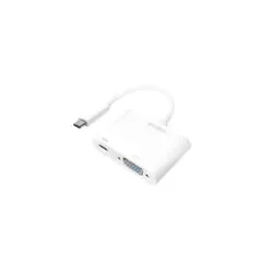 UA0259 USB3.2 GEN1 TYPE-C TO VGA ADAPTER (F) 1080p PD WHITE, LOGILINK