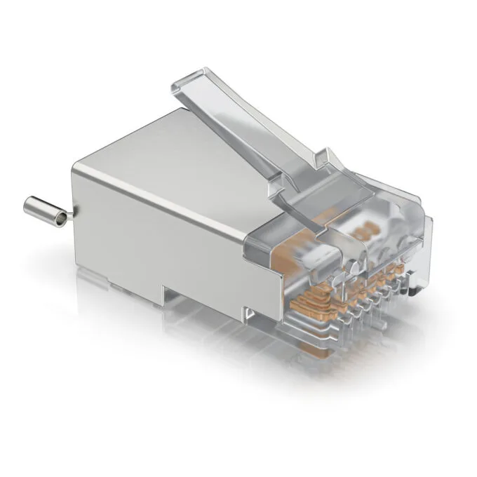 Ubiquiti UISP-Connector-SHD - RJ45 Male Shielded Connectors, Silver - Pack of 100 — image 1