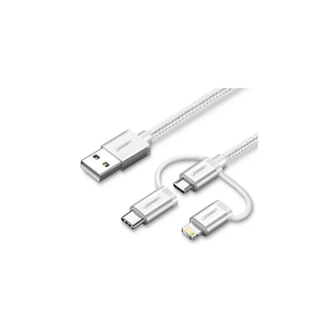UGREEN 3-in-1 USB2.0-A Multifunction Cable - 50203 - White — image 1