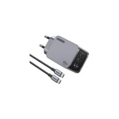 UGREEN Nexode Pro 65W GaN Charger with USB-C Cable - 25871 - Grey, 65W, 3-Port