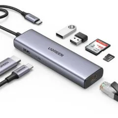 UGREEN USB-C Hub - 2x USB 3.0, HDMI, RJ45, SD & TF, PD Port