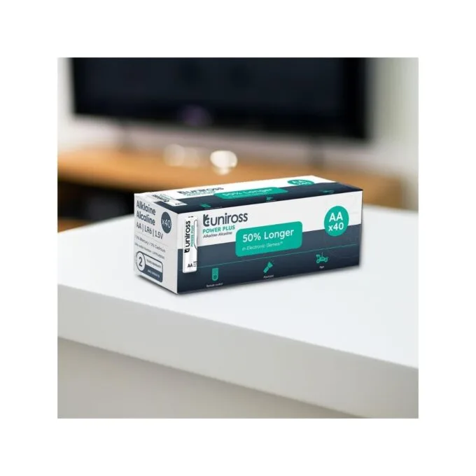 Uniross Alkaline AA Power Plus Box of 40 Pcs - New — image 2
