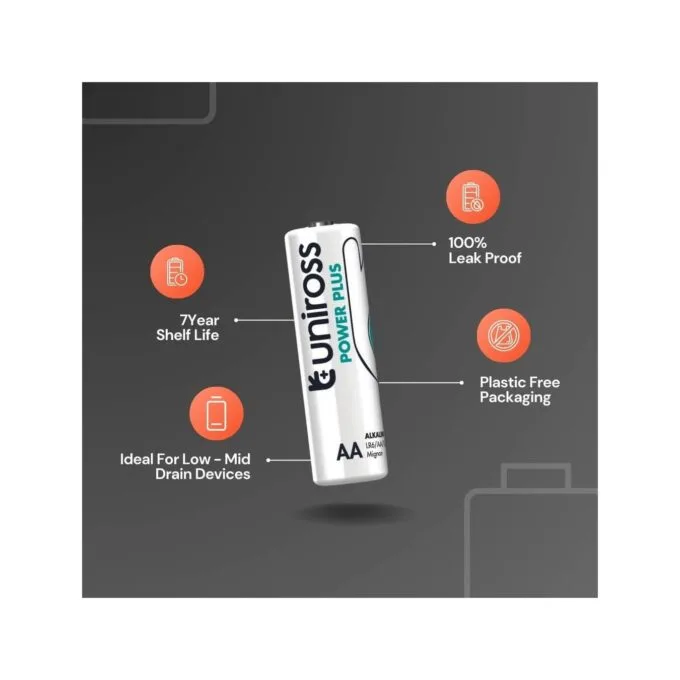 Uniross Alkaline AA Power Plus Box of 40 Pcs - New — image 4