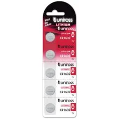 Uniross Button Cell Lithium Battery - CR1632 - 5pack