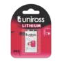 Uniross Lithium 9V Battery - MN1604 - PP3, 6AM6, 6LR61, 6LF22