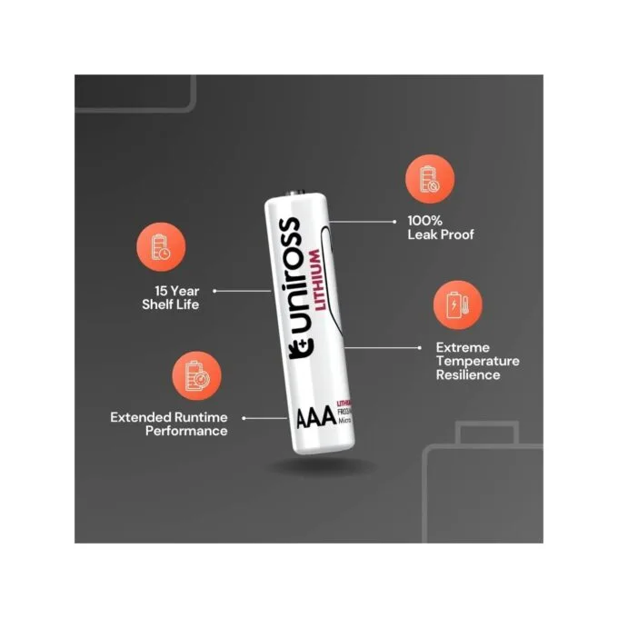 Uniross Lithium AAA Ultra Batteries - 1250mAh — image 2