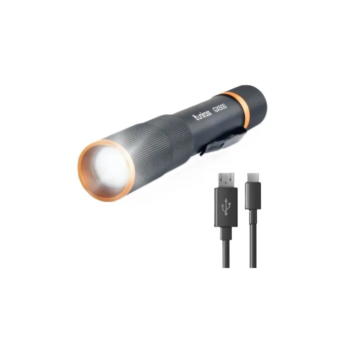 Uniross USB Rechargeable Torch - GX500 - IP44 Waterproof Aluminium 1000 lumens 140m Beam 120hrs Battery — image 11