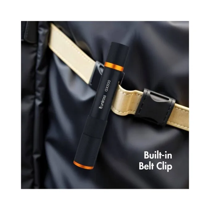 Uniross USB Rechargeable Torch - GX500 - IP44 Waterproof Aluminium 1000 lumens 140m Beam 120hrs Battery — image 4