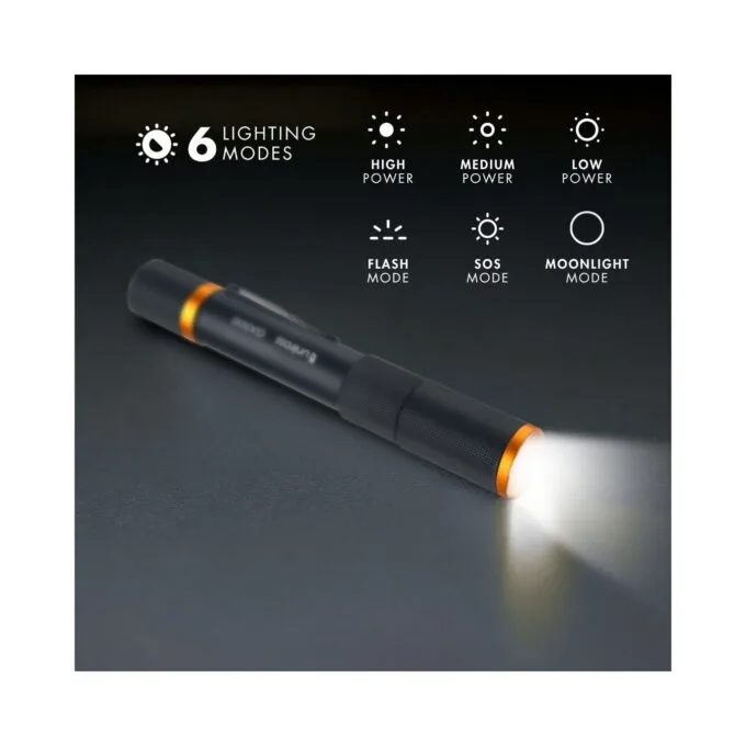 Uniross USB Rechargeable Torch - GX500 - IP44 Waterproof Aluminium 1000 lumens 140m Beam 120hrs Battery — image 10