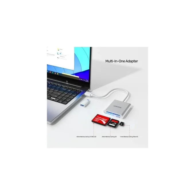 Unitek Card Reader - Y-9313D - USB-A C 3.0 Aluminium SD Micro SD CF Card Reader — image 4