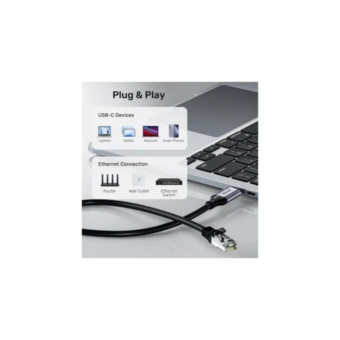 Unitek Converter - C18148AGY-1M - USB-C to Gigabit Ethernet Cable 1.0m — image 5