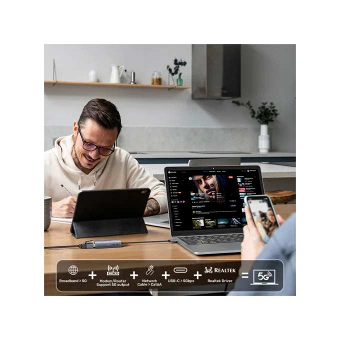 Unitek Converter USB-C to LAN - U1343A - 5GbE Ethernet — image 10