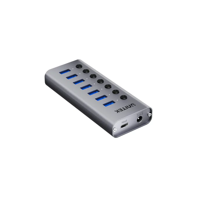 Unitek H1314A USB-C Hub 7xUSB-A 5Gbps Power Switch 12V/2A — image 2
