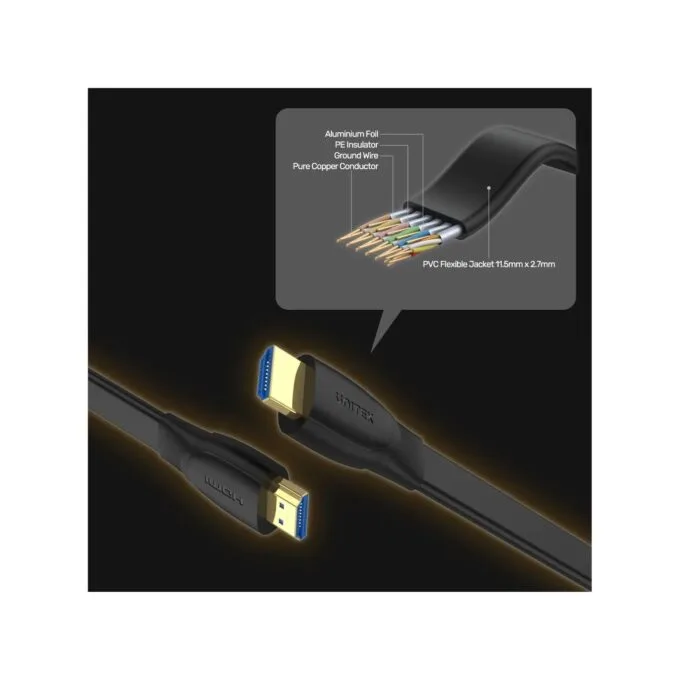 Unitek HDMI to HDMI 2.0 Flat Cable - C11063BK-5M - 5.0m — image 4