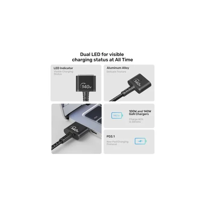 Unitek MC USB-C to MagSafe Charging Cable - 140W - 2.0m — image 7