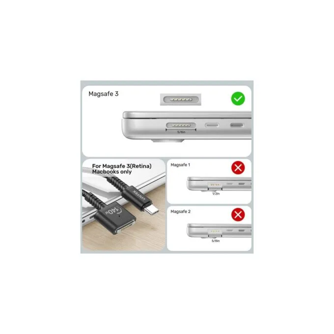 Unitek MC USB-C to MagSafe Charging Cable - 140W - 2.0m — image 9