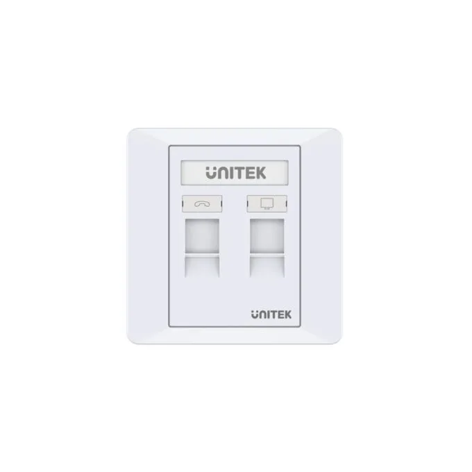 Unitek Network Wall Plate - T013A - Dual Port — image 3