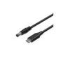 Unitek UCL USB-C to DC Cable - C14116BK - 1.8 m, 65W PD, for Toshiba-Asus, 5.5x2.5 mm