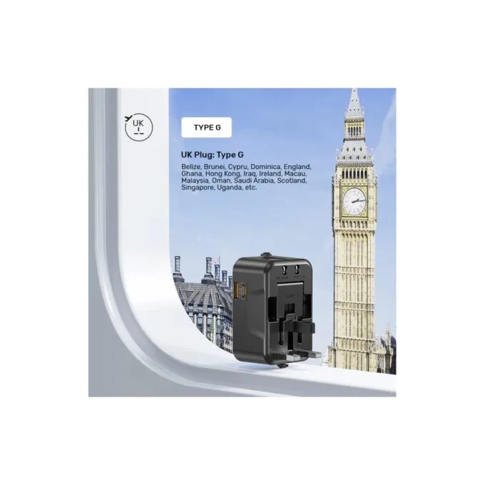 Unitek Universal Travel Charger - P1120A - 20W USBC+USBA Black — image 14