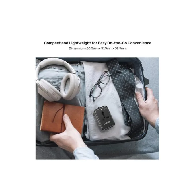 Unitek Universal Travel Charger - P1120A - 20W USBC+USBA Black — image 16