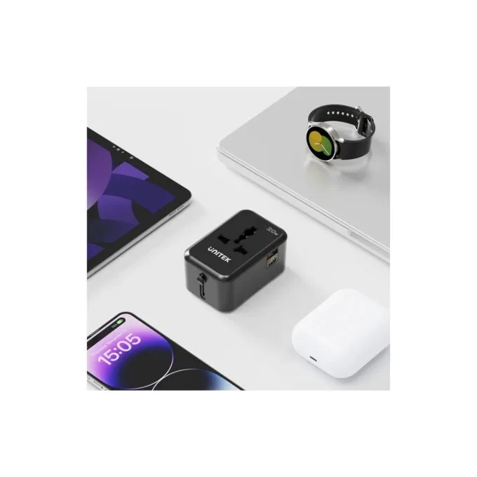 Unitek Universal Travel Charger - P1120A - 20W USBC+USBA Black — image 18