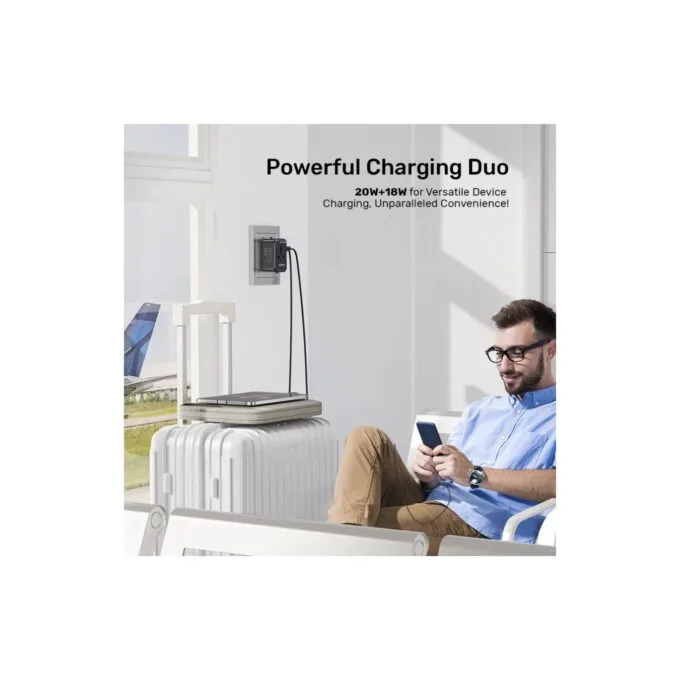 Unitek Universal Travel Charger - P1120A - 20W USBC+USBA Black — image 8
