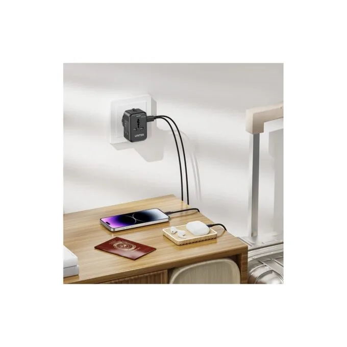 Unitek Universal Travel Charger - P1120A - 20W USBC+USBA Black — image 10