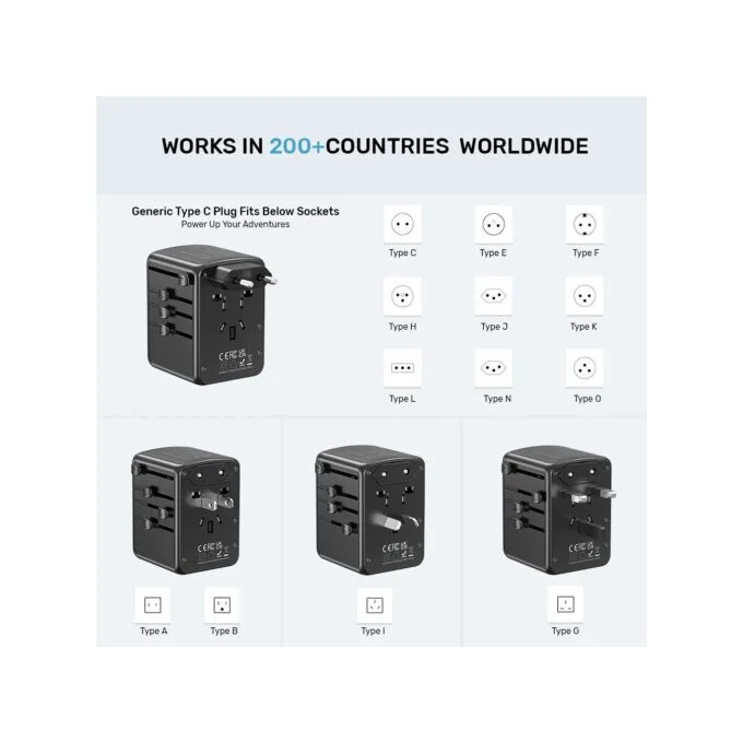 Unitek Universal Travel Wall Charger - P1121A - 35W 2xUSB-C + 3xUSB-A — image 7