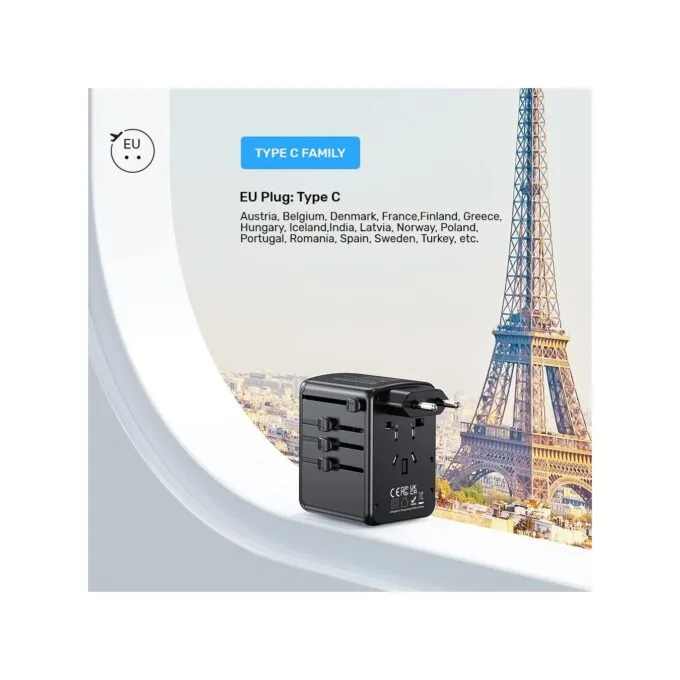 Unitek Universal Travel Wall Charger - P1121A - 35W 2xUSB-C + 3xUSB-A — image 14