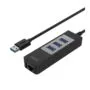 Unitek USB3.0 3-Port Hub w Gigabit LAN - Y-3045C - USB3.0 3-Port Hub w Gigabit LAN