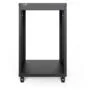 Universal 19-Inch Equipment Rack with Castors - 16U Freestanding - Black Steel